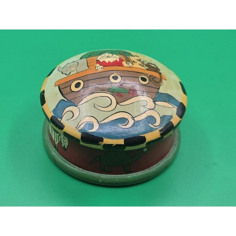 VTG Midwest of Cannon Falls Noah's Ark Lacquered‎ Trinket Box Art Religious Gift